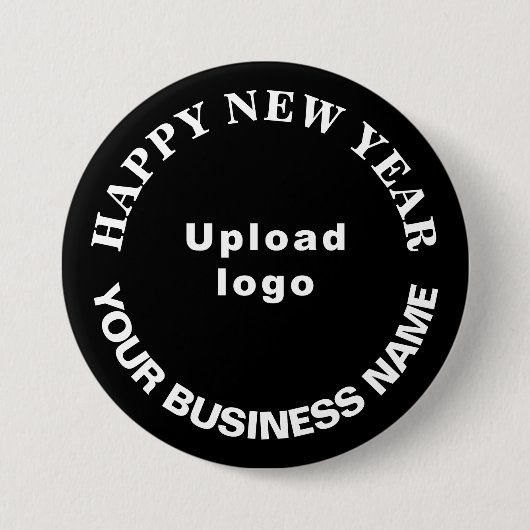 黒丸ボタンでの新年の挨拶 缶バッジ (正面)