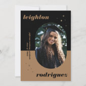 黒丸ユニーク写真の卒業発表 案内状 (正面)