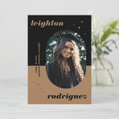 黒丸ユニーク写真の卒業発表 案内状 (スタンド正面)