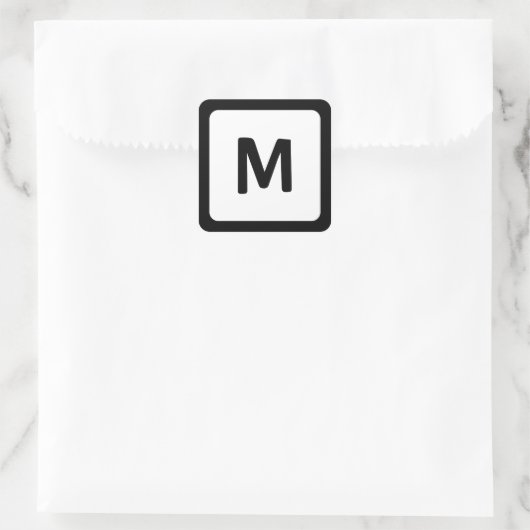 黒丸縁ど角モノグラム スクエアシール (バッグ)