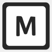 黒丸縁ど角モノグラム スクエアシール (正面)