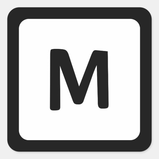 黒丸縁ど角モノグラム スクエアシール (正面)