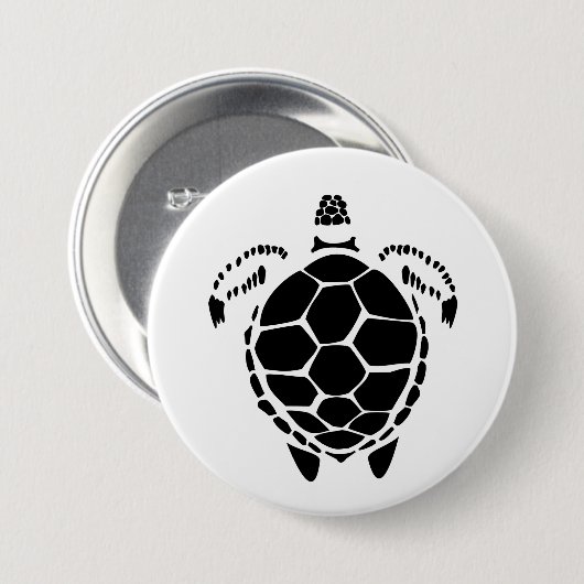 黒亀 缶バッジ (正面&裏面)