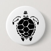 黒亀 缶バッジ (正面)