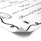 黒予測できなお洒落手描き結婚バー ポスター (角)