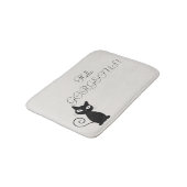 黒予測できなお洒落猫きらびやかな – こんにちはゴージャス バスマット (アングル)