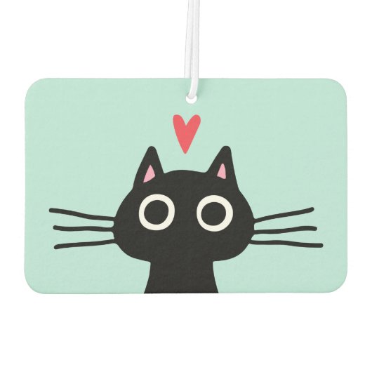 黒予測できな猫(ハート) カーエアーフレッシュナー (裏面)