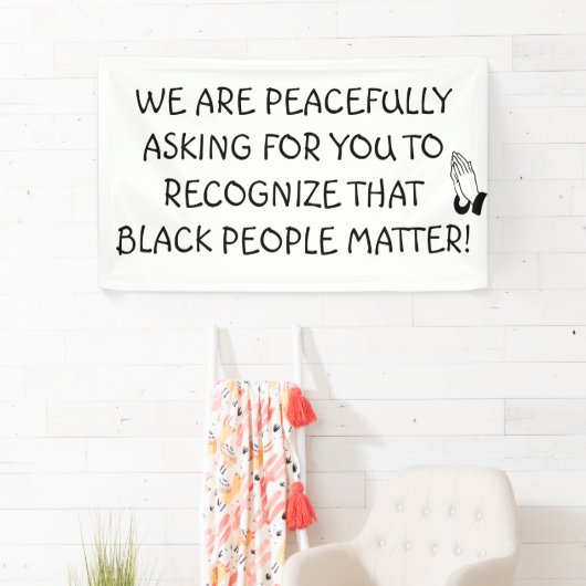 黒人が問題の平和的な抗議シンボルや象徴 横断幕 (インサイチュ)