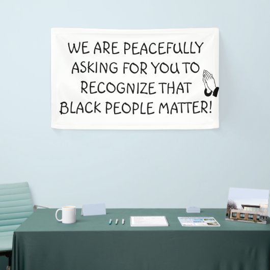 黒人が問題の平和的な抗議シンボルや象徴 横断幕 (トレードショー)