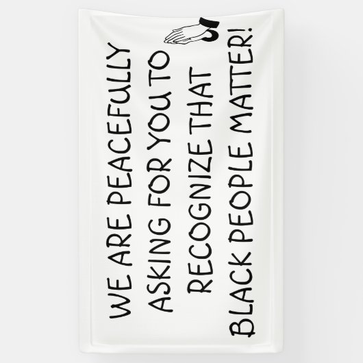 黒人が問題の平和的な抗議シンボルや象徴 横断幕 (縦)