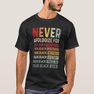 黒人であることを決して謝らない 黒人の歴史 Tシャツ