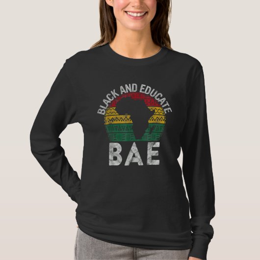 黒人で教育を受けたBAEギフト プライド歴史月間 Tシャツ (正面)