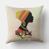 黒人とア誇りを持ったフリカ人の女の子 クッション (裏面)