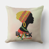 黒人とア誇りを持ったフリカ人の女の子 クッション (正面)