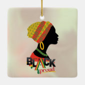 黒人とア誇りを持ったフリカ人の女の子 セラミックオーナメント (裏面)