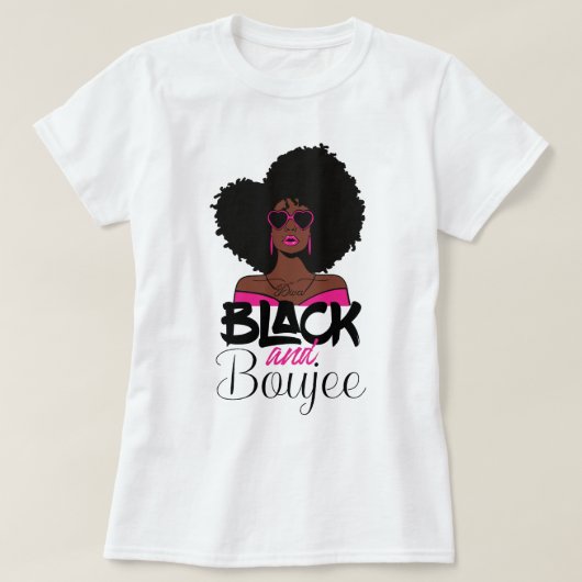 黒人とブージェアフリカ系アメリカ人女性 Tシャツ (デザイン正面)
