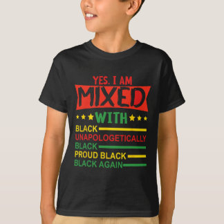 黒人と混血なことを誇りに思う アフリカ系黒人の歴史 Tシャツ