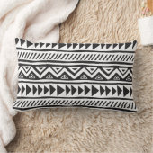 黒人と白人のアフリカ民族パターン ランバークッション (ブランケット)