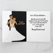 黒人と白人のアフリカ系アメリカ人カップル記念日 カード (内部)