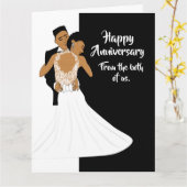 黒人と白人のアフリカ系アメリカ人カップル記念日 カード (黄色い花)