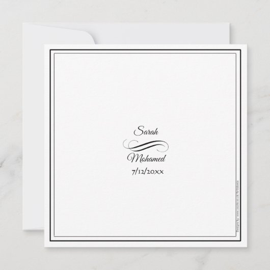 黒人と白人のムスリム結婚の 招待状 (裏面)