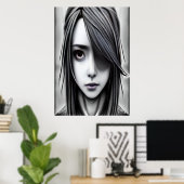 黒人と白人の女性 | AIアートポスター ポスター (ホームオフィス)