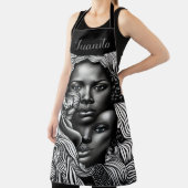 黒人と白人の抽象芸術アフリカ系アメリカ人女性 エプロン (インサイチュ)