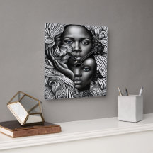 黒人と白人の抽象芸術アフリカ系アメリカ人女性