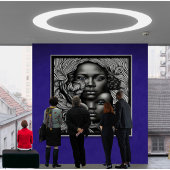 黒人と白人の抽象芸術アフリカ系アメリカ人女性 ポスター