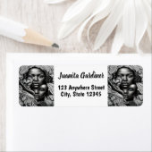 黒人と白人の抽象芸術アフリカ系アメリカ人女性 ラベル (インサイチュ)