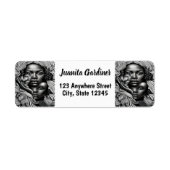 黒人と白人の抽象芸術アフリカ系アメリカ人女性 ラベル (正面)