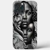 黒人と白人の抽象芸術アフリカ系アメリカ人女性 Case-Mate iPhoneケース (裏面)