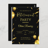 黒人と金ゴールドのエレガント退職 ポストカード (正面/裏面)