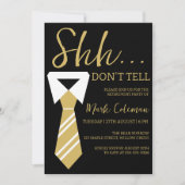 黒人と金ゴールドの驚きの退職パーティー 招待状 (正面)