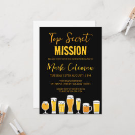 黒人と金ゴールドの驚きの退職パーティー 招待状