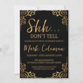 黒人と金ゴールドの驚きの退職パーティー 招待状 (正面)