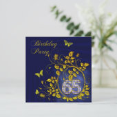 黒人と金ゴールドの65歳の誕生日パーティー 招待状 (スタンド正面)