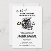 黒人と金ゴールドアメリカンフットボール卒業パーティー 招待状 (正面)