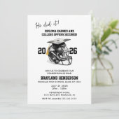 黒人と金ゴールドアメリカンフットボール卒業パーティー 招待状 (スタンド正面)