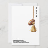 黒人と金ゴールドアメリカンフットボール卒業パーティー 招待状 (裏面)