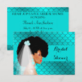 黒人のアフリカ系アメリカ人の結婚前パーティー招待状 招待状 (正面/裏面)