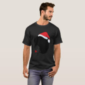 黒人のアフリカ系アメリカ人サンタの部屋着 Tシャツ (正面フル)