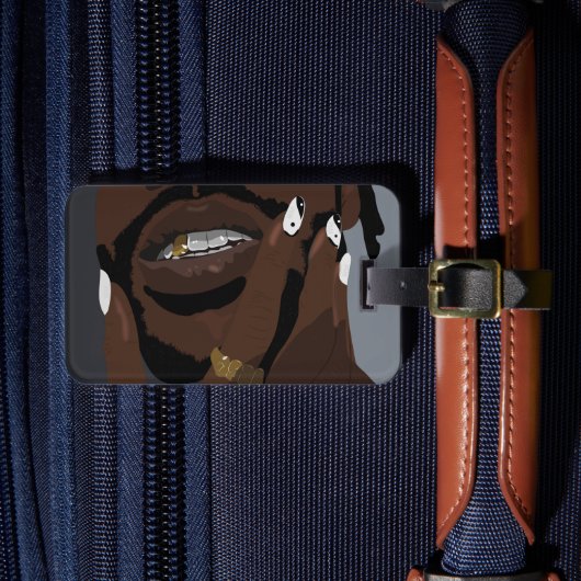 黒人のカップル アート作品 (黒人の愛) ラゲッジタグ (正面インサイチュ4)