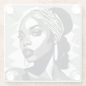 黒人のポートレート ガラスコースター (裏面)