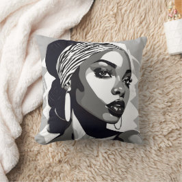 黒人のポートレート クッション
