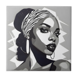 黒人のポートレート タイル