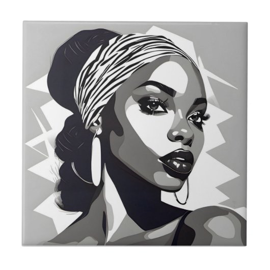 黒人のポートレート タイル (正面)