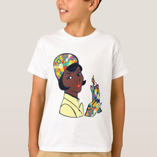 黒人のモダン婦人 Tシャツ (正面)