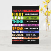 黒人の人生は黒人の指導者 黒人の歴史月間 カード (黄色い花)