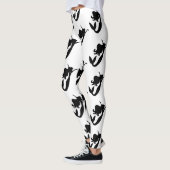 黒人の人魚のシルエット雷_コーブ レギンス (左)